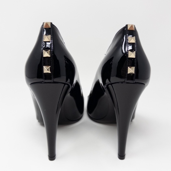 Valentino Garavani Rockstud Patent Leather Black Pumps Stiletto Size 40 EU 10 US - Picture 7 of 9